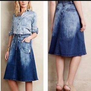 Pilcro and The Letterpress Denim Skirt, Size 8